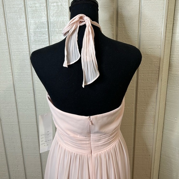 #Levkoff Chiffon Halter A-Line bridesmaid dress in Petal Pink, size 8. - Picture 5 of 7